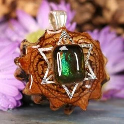 TEP Ammolite With Silver Merkaba