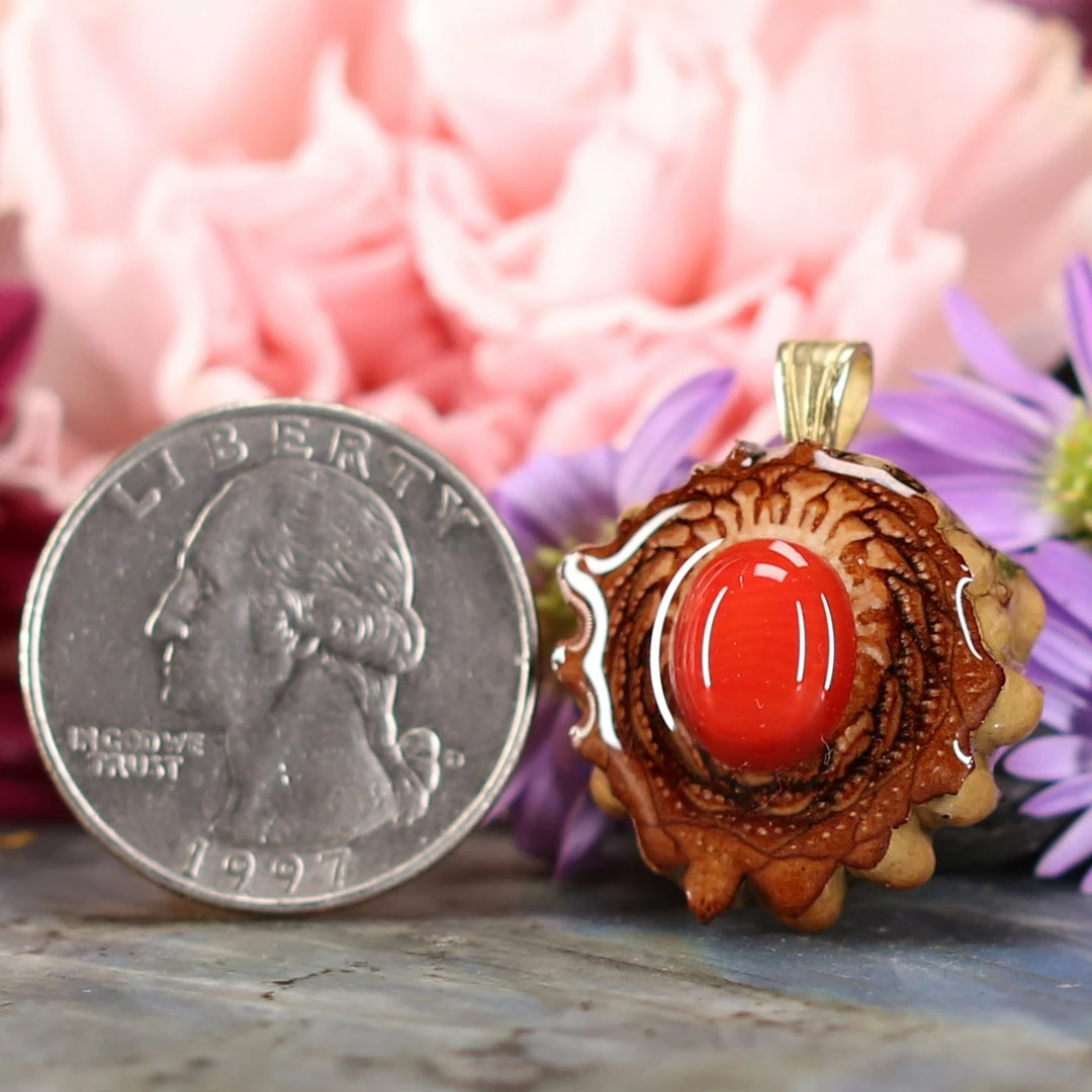 TEP Pendants Red Coral 4 TEP Pendants Red Coral