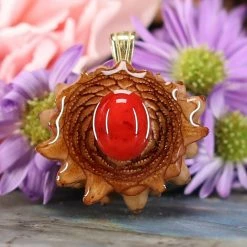 TEP Red Coral Pendants