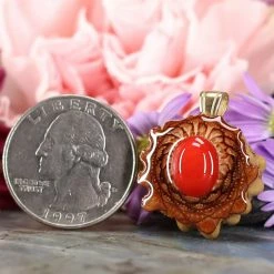 TEP Red Coral Pendants