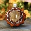 TEP Pendants Glowing Rutilated Quartz With Silver Seed Of Life 1 TEP Pendants Glowing Rutilated Quartz With Silver Seed Of Life