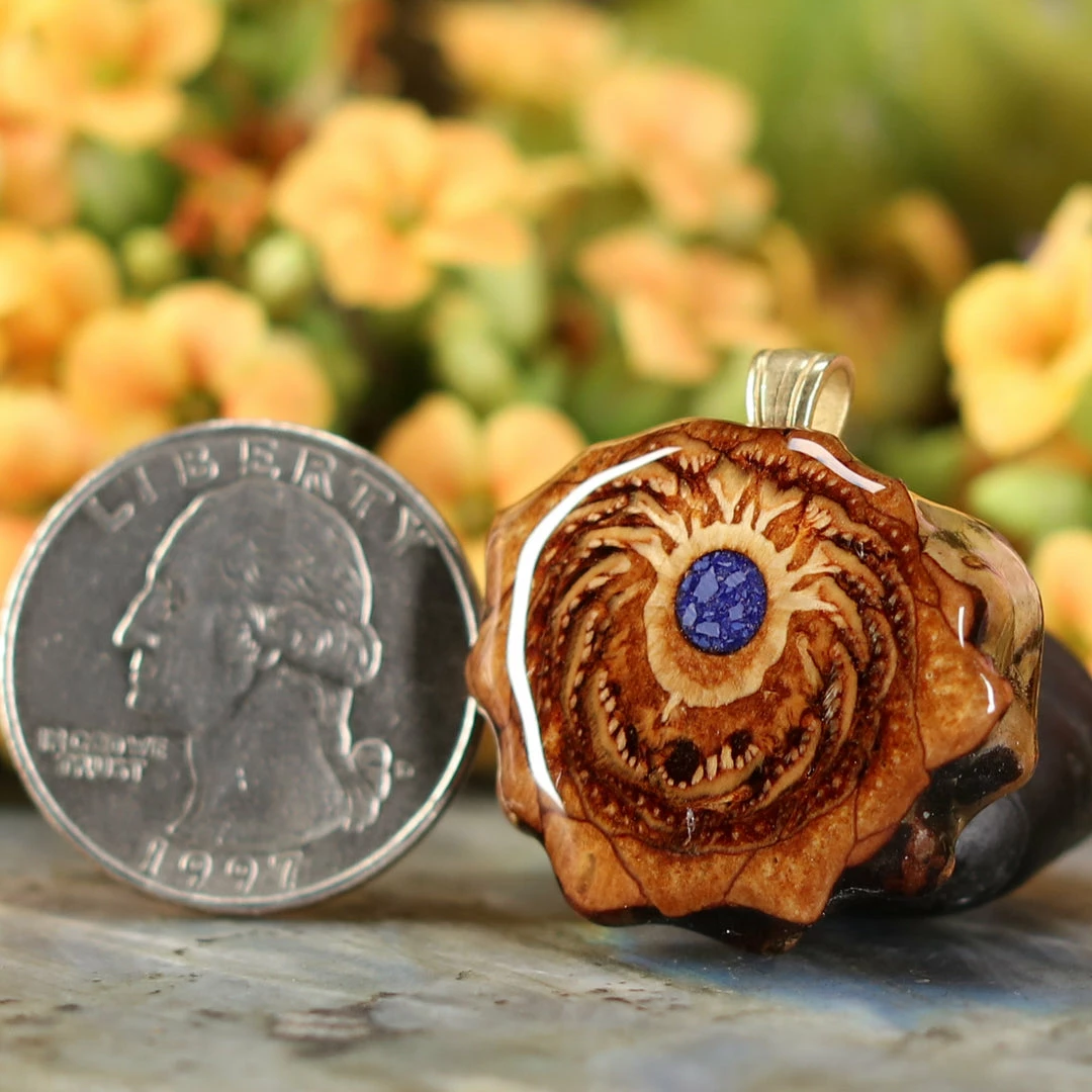 TEP Pendants Crushed Lapis (Glows) 4 TEP Pendants Crushed Lapis (Glows)