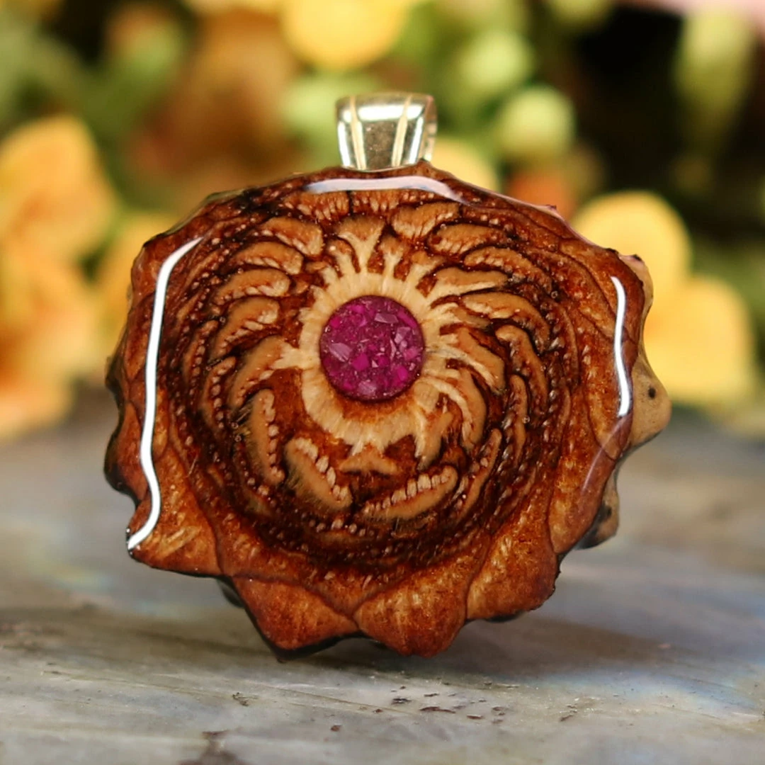 TEP Crushed Sugilite (Glows) Pendants 3 TEP Crushed Sugilite (Glows) Pendants