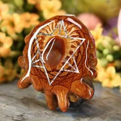 TEP Mexican Fire Agate With Silver Merkaba Pendants