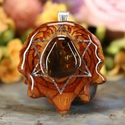 TEP Mexican Fire Agate With Silver Merkaba