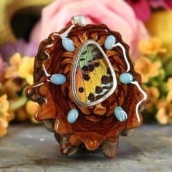 TEP Pendants Sunset Moth Butterfly Wing With Multi-Stone