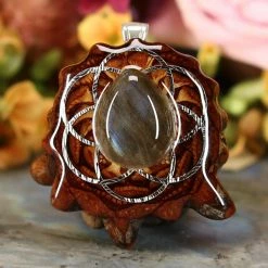TEP Labradorite With Silver Seed Of Life Pendants