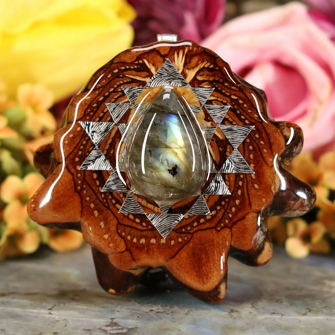 TEP Labradorite With Silver Sri Yantra 3 TEP Labradorite With Silver Sri Yantra