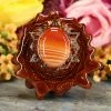 TEP Pendants Carnelian With Gold 64 Star Tetrahedron