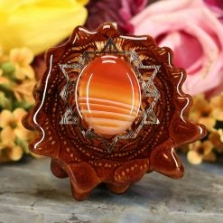 TEP Pendants Carnelian With Gold 64 Star Tetrahedron