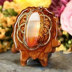 TEP Carnelian With Gold Seed Of Life