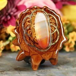 TEP Carnelian With Gold Seed Of Life