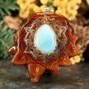 TEP Amazonite With Gold 64 Star Tetrahedron Pendants