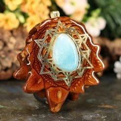 TEP Amazonite With Gold 64 Star Tetrahedron Pendants 7 TEP Amazonite With Gold 64 Star Tetrahedron Pendants