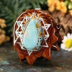 TEP Pendants Amazonite With Silver 64 Star Tetrahedron