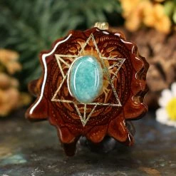 TEP Pendants Amazonite With Gold Merkaba