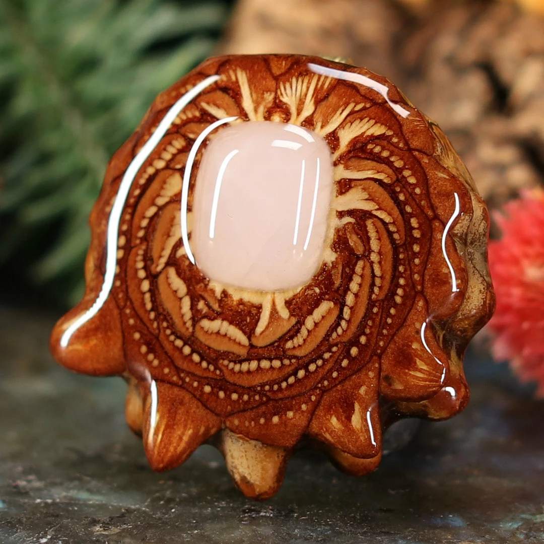 TEP Pendants Rose Quartz 4 TEP Pendants Rose Quartz