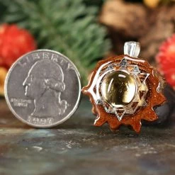 TEP Citrine With Silver 64 Star Tetrahedron Pendants