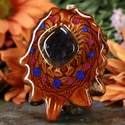 TEP Pendants Iolite Sunstone With Multi-Glow And Back Om