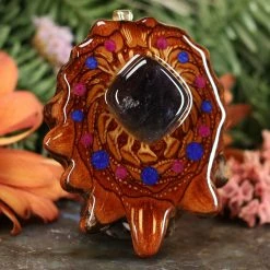 TEP Pendants Iolite Sunstone With Multi-Glow And Back Om