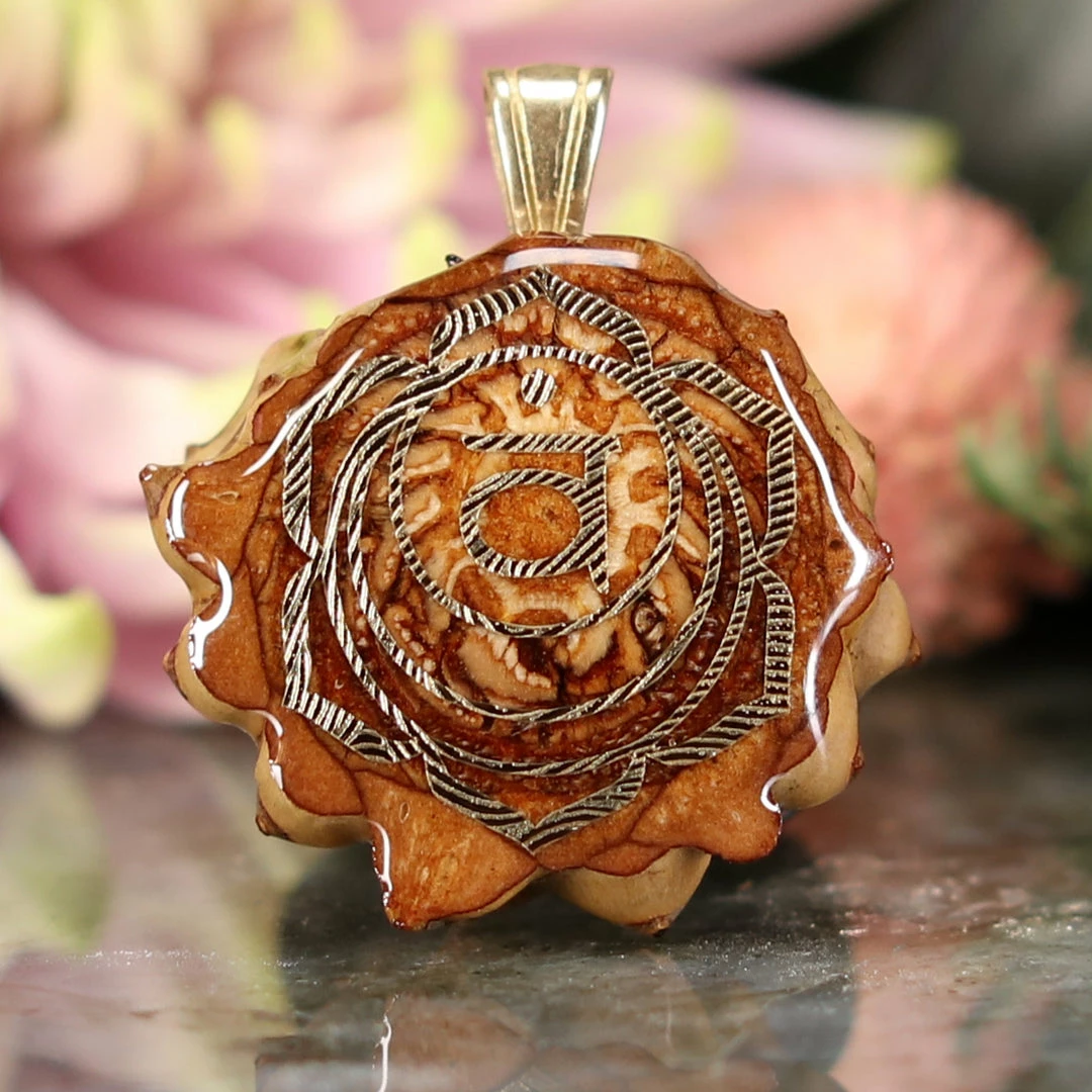 TEP Natural With Gold Sacral (2nd) Chakra Pendants 3 TEP Natural With Gold Sacral (2nd) Chakra Pendants