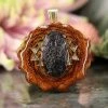 TEP Pendants Moldavite With Gold Sri Yantra 1 TEP Pendants Moldavite With Gold Sri Yantra