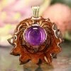 TEP Pendants Amethyst With Gold Merkaba