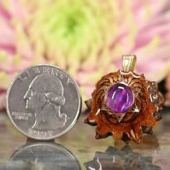 TEP Pendants Amethyst With Gold Merkaba