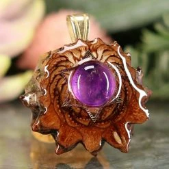 TEP Pendants Amethyst With Gold Merkaba
