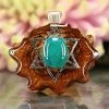 TEP Chrysocolla With Silver Merkaba
