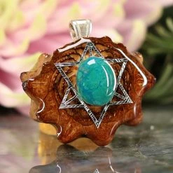 TEP Chrysocolla With Silver Merkaba