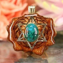 TEP Chrysocolla With Gold Merkaba