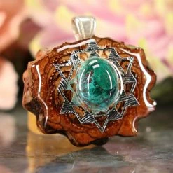 TEP Chrysocolla With Silver 64 Star Tetrahedron