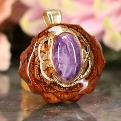 TEP Charoite With Gold Seed Of Life