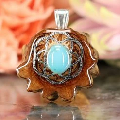 TEP Pendants Turquoise With Silver Seed Of Life