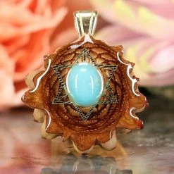 TEP Pendants Turquoise With Gold Merkaba