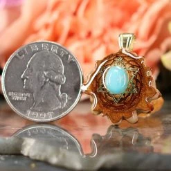 TEP Pendants Turquoise With Gold Merkaba