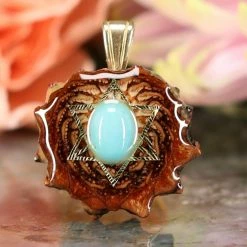 TEP Pendants Turquoise With Gold Merkaba
