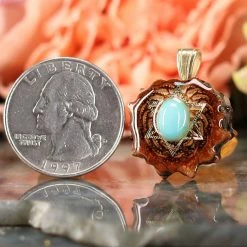 TEP Pendants Turquoise With Gold Merkaba