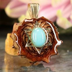TEP Pendants Turquoise With Gold Merkaba