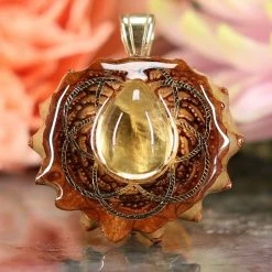 TEP Pendants Citrine With Gold Seed Of Life
