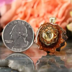 TEP Citrine With Gold Seed Of Life Pendants