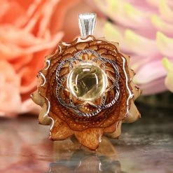TEP Pendants Citrine With Silver Seed Of Life