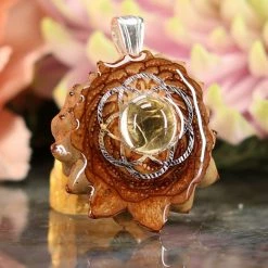 TEP Pendants Citrine With Silver Seed Of Life