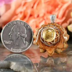 TEP Citrine With Silver Seed Of Life Pendants