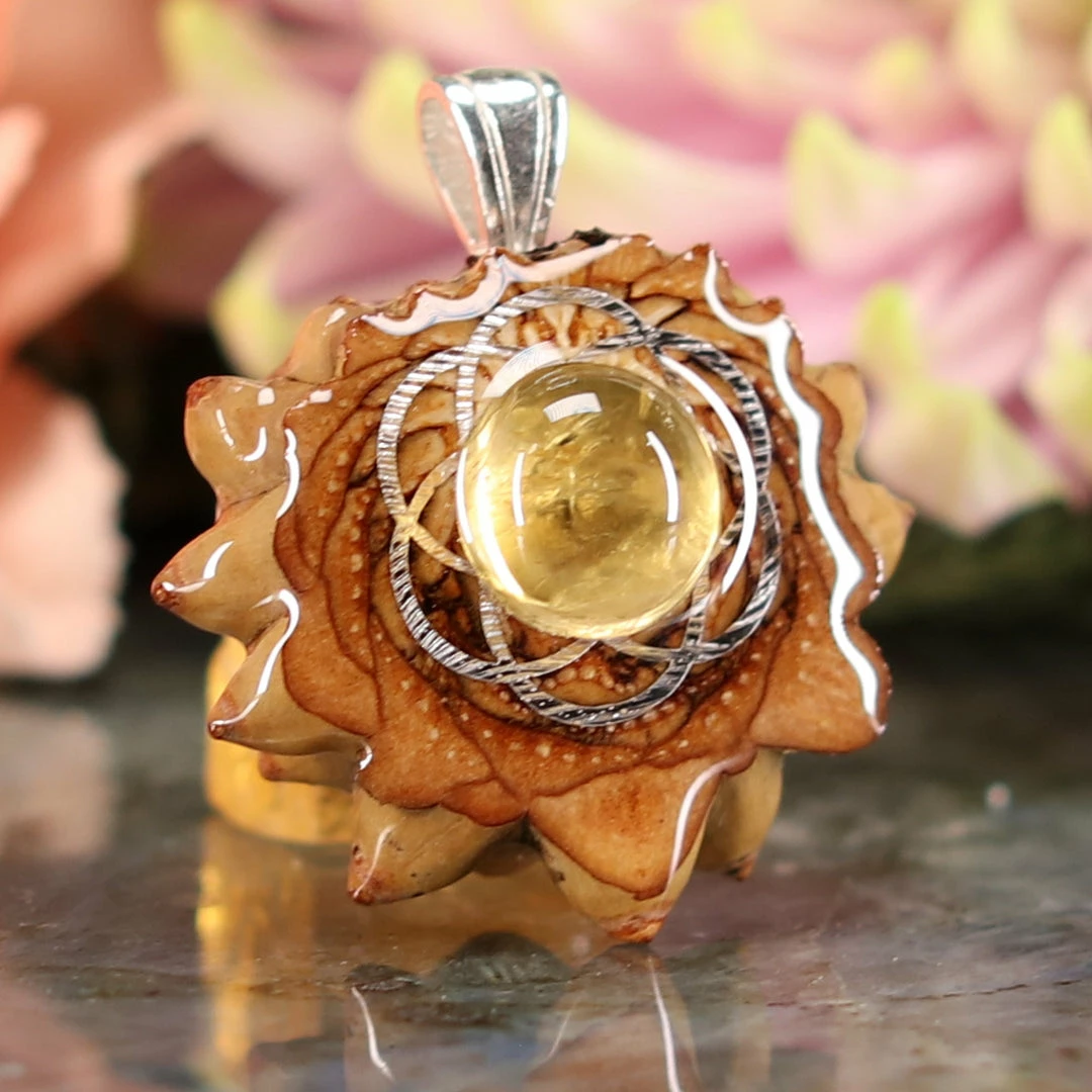 TEP Citrine With Silver Seed Of Life Pendants 5 TEP Citrine With Silver Seed Of Life Pendants