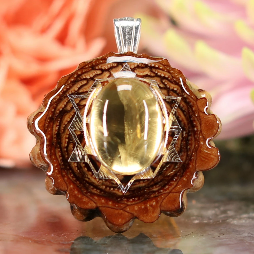 TEP Pendants Citrine With Silver 64 Star Tetrahedron 3 TEP Pendants Citrine With Silver 64 Star Tetrahedron