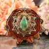 TEP Chrysoprase With Gold 64 Star Tetrahedron Multi-Stone Pendants