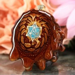 TEP Pendants Crushed Turquoise (Glows) With Gold Merkaba