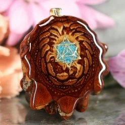 TEP Pendants Crushed Turquoise (Glows) With Gold Merkaba